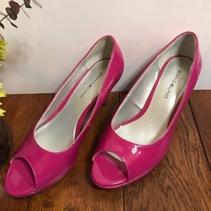 Bandolino pink peep toe pumps, sz 6.5